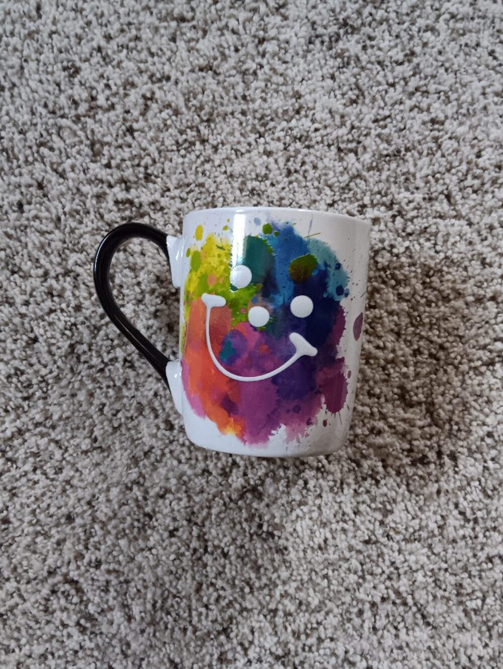 Eat N Park Pittsburgh PA Diner Restaurant Mug Smiley Face Cup Paint Splatter